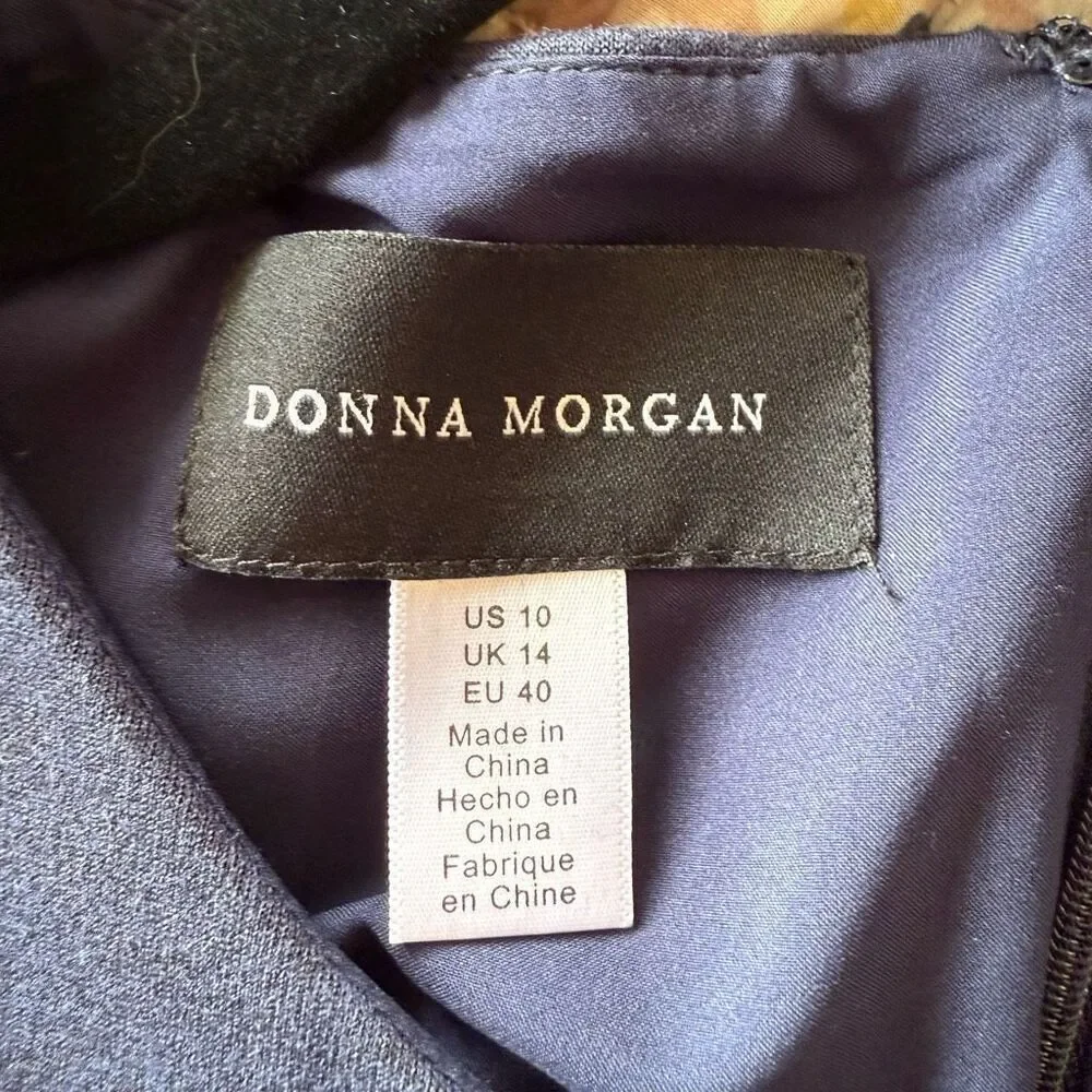 Donna Morgan fit and flare navy work dress size 10